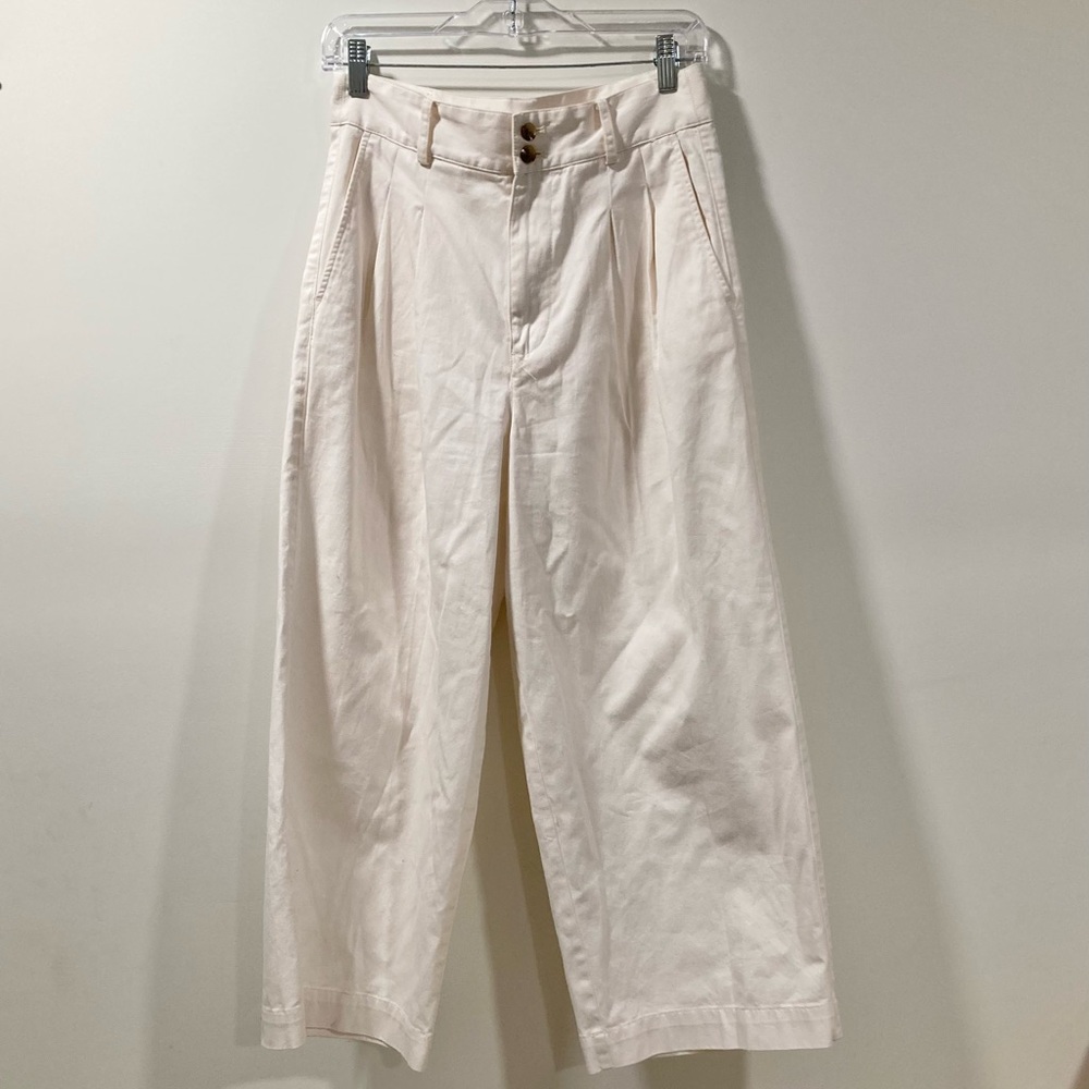 Madewell Pleated Wide-Leg Pants in Lighthouse